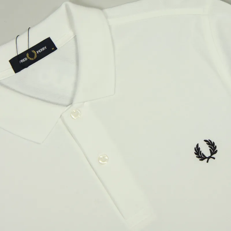 Fred Perry LS Plain Polo Shirt - White-1